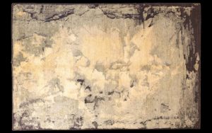 Tappeto moderno astratto beige, oro e marrone visto dall’alto