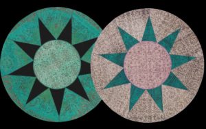 Due tappeti moderni rotondi con motivo geometrico a stella