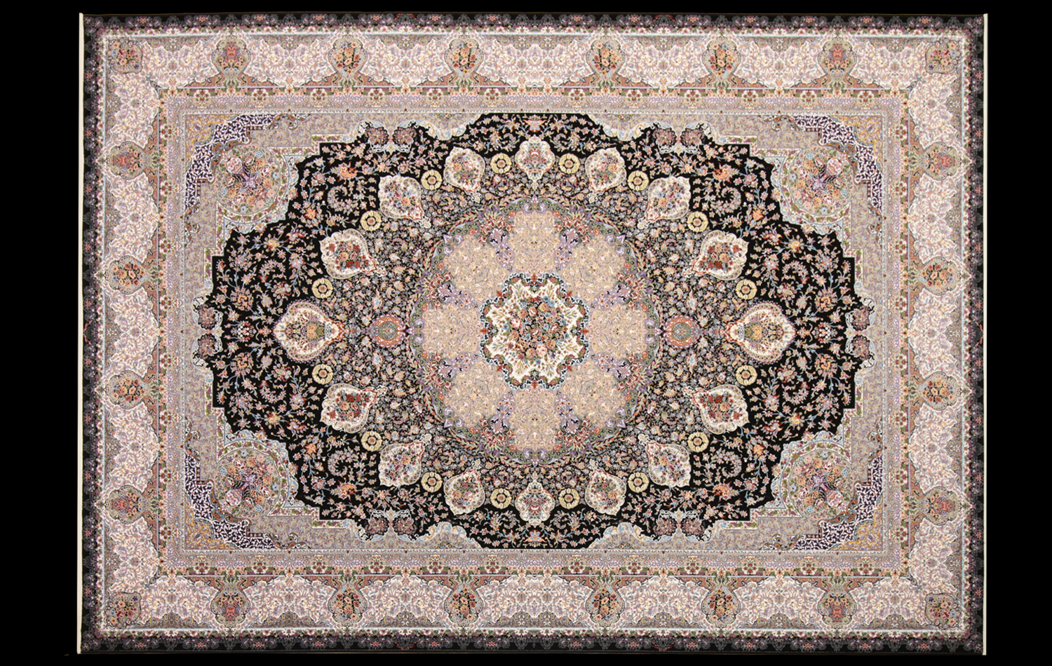 Golnush Black 240x170cm - 300x200cm
