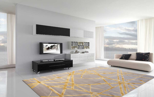 Alternative view of Triangles Gold 240x170cm - 300x200cm